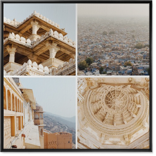 Four Top Wall Art, Black, Single piece, Canvas, 36x36, Multicolor, multi