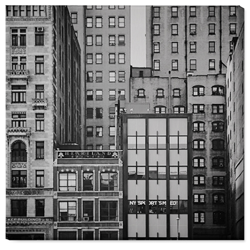 New York Architecture Wall Art, No Frame, Single piece, Canvas, 36x36, Multicolor