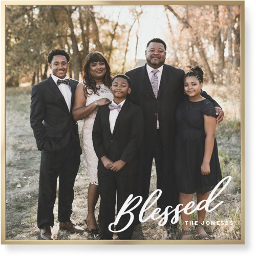 Blessed Letters Wall Art, Gold, Single piece, Canvas, 36x36, White