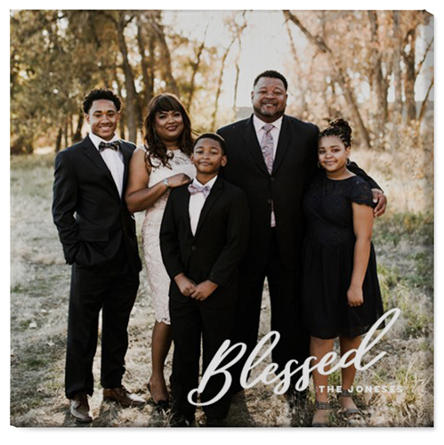 Blessed Letters Wall Art, No Frame, Single piece, Canvas, 36x36, White, white