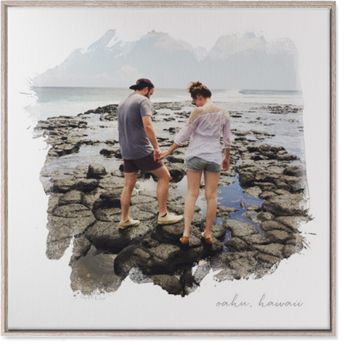 Brushstrokes Wall Art, Rustic, Single piece, Canvas, 36x36, White, white