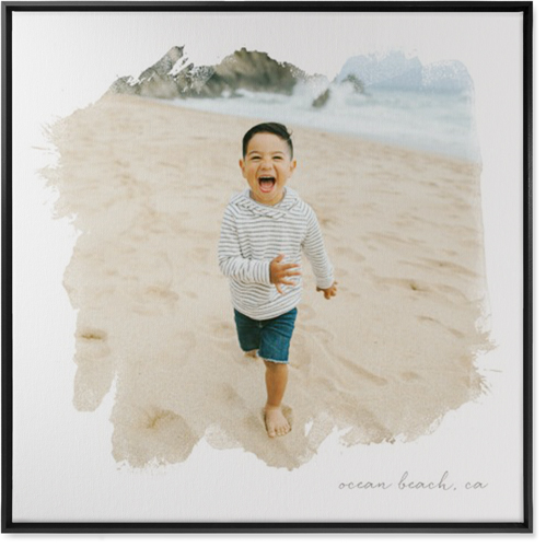 Brushstrokes Portrait Wall Art, Black, Single piece, Canvas, 36x36, White