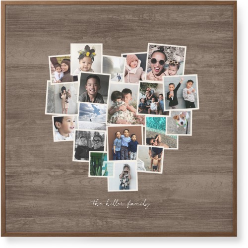 Heart Strings Wall Art, Natural, Single piece, Canvas, 36x36, Brown, wood