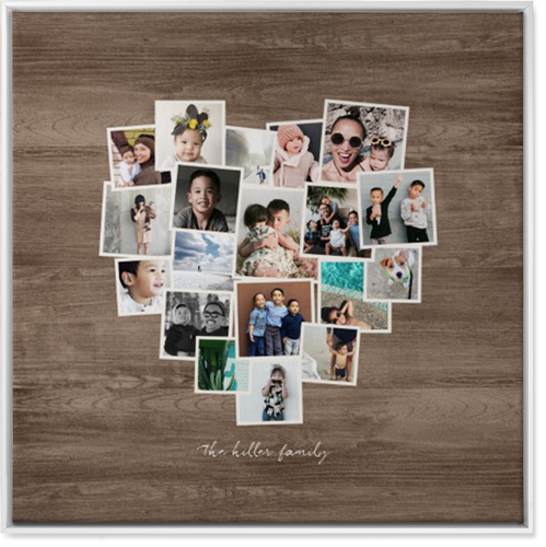 Heart Strings Wall Art, White, Single piece, Canvas, 36x36, Brown, wood