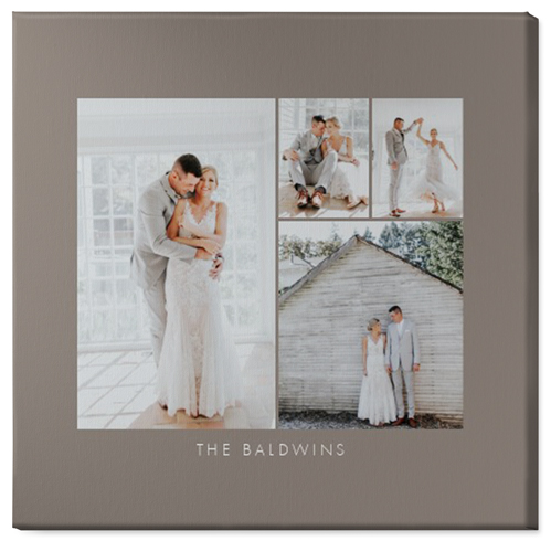 Four Corners Wall Art, No Frame, Single piece, Canvas, 36x36, Gray