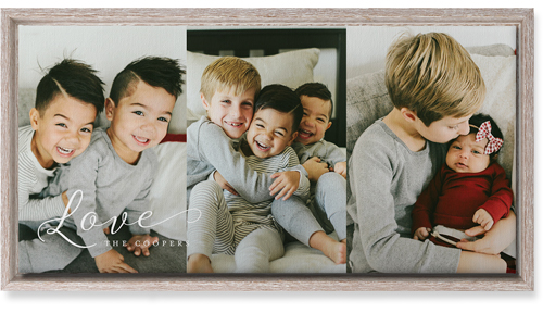 Just Love Pano Trio Wall Art, Rustic, Single piece, Canvas, 10x20, White, white