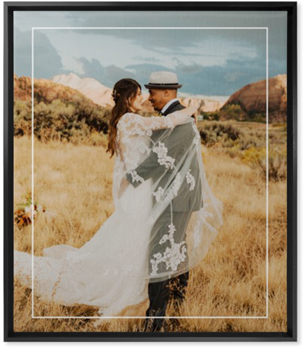 Floating Frame Portrait Wall Art, Black, Single piece, Canvas, 20x24, White, white