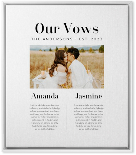 Our Vows Wall Art, White, Single piece, Canvas, 20x24, White, white