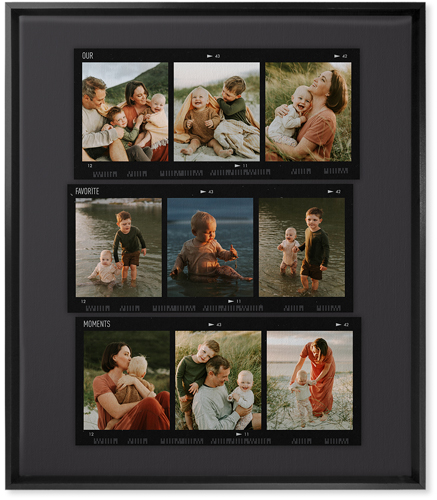 Travel Film Collage Wall Art, Black, Single piece, Canvas, 20x24, Gray, charcoal