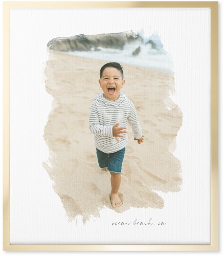 Brushstrokes Portrait Wall Art, Gold, Single piece, Canvas, 20x24, White, white