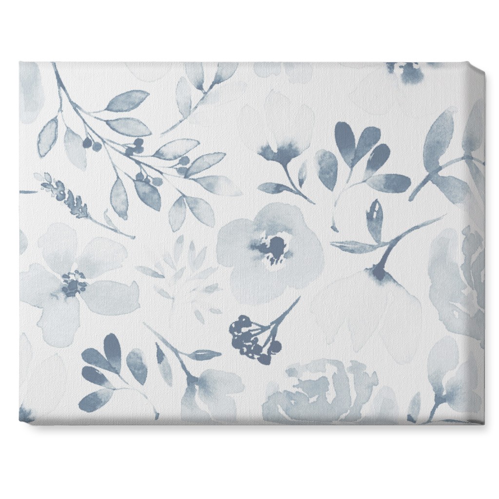 Faded Floral Watercolor - Light Blue Wall Art | Shutterfly