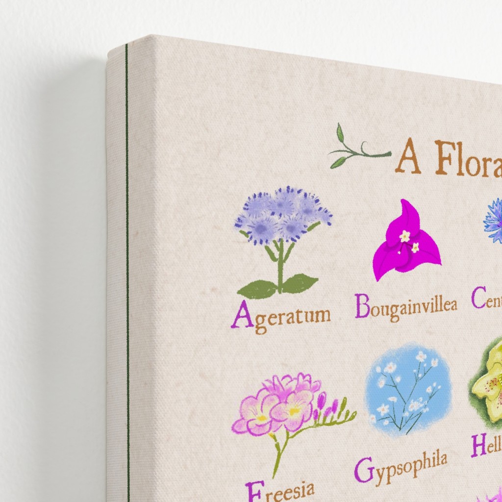 Floral Abcs Multi on Pink Wall Art Shutterfly