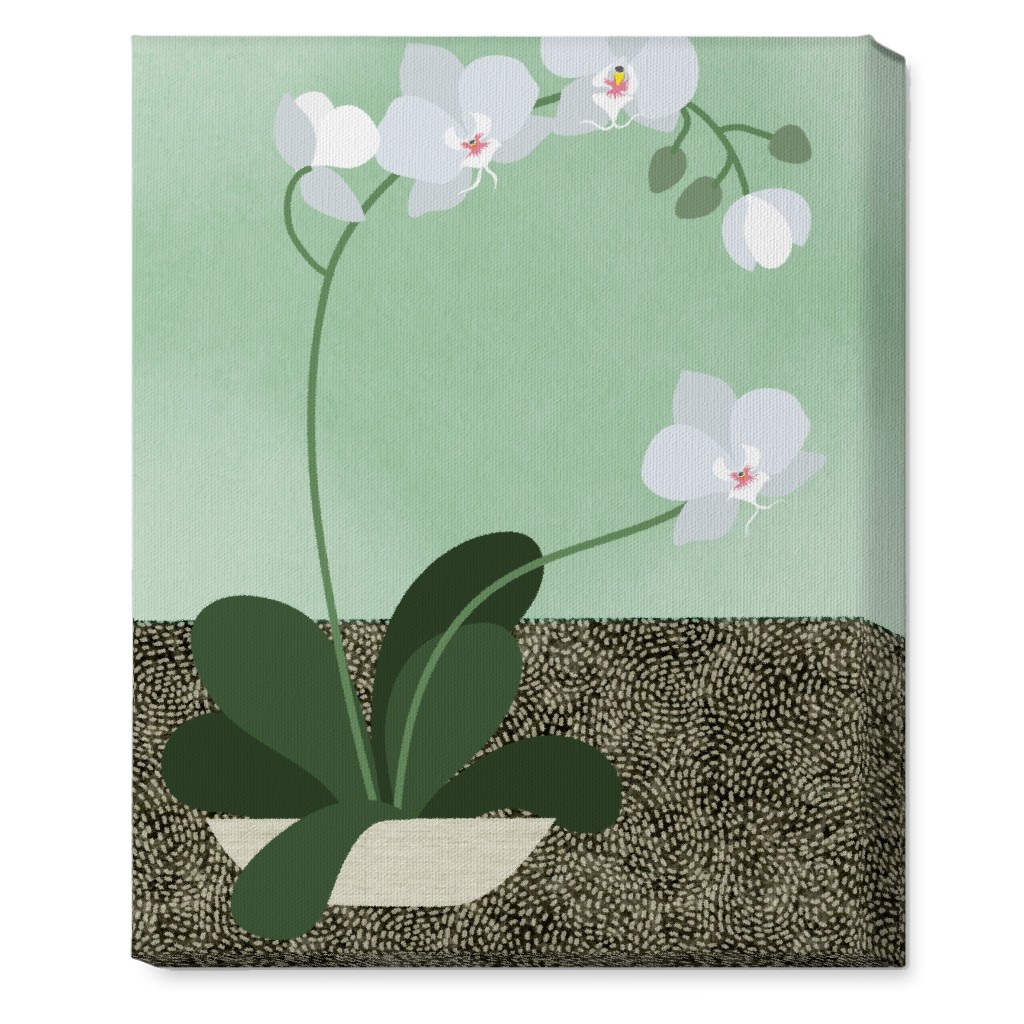 Orchids - the Only Houseplant I Can Keep Alive! Wall Art, No Frame, Single piece, Canvas, 16x20, Green
