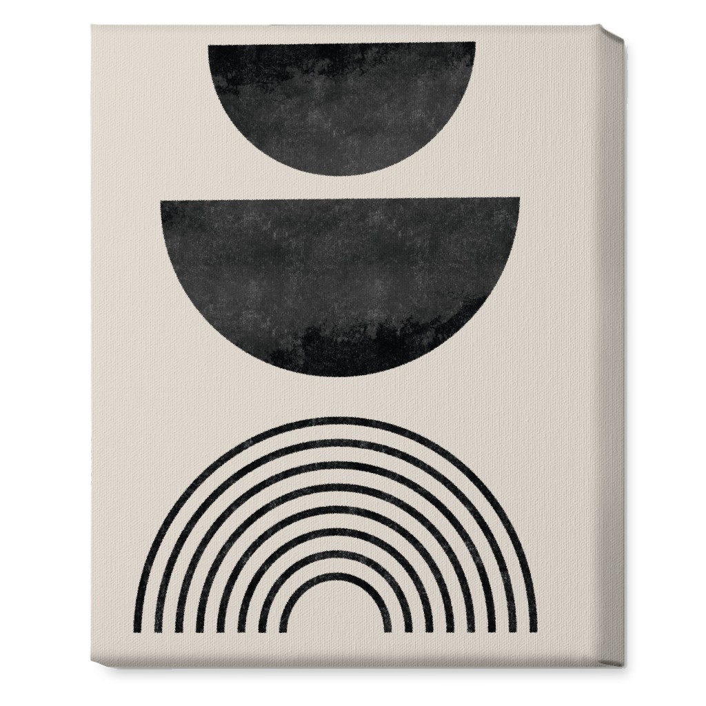 Minimal Geometric and Rainbow - Neutral Wall Art, No Frame, Single piece, Canvas, 16x20, Beige