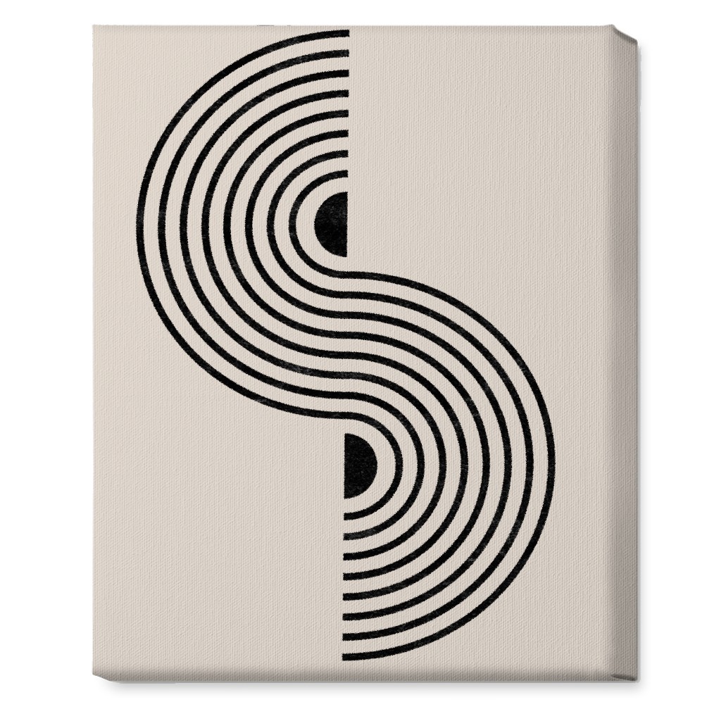 Minimal Geometric Lines - Neutral Wall Art, No Frame, Single piece, Canvas, 16x20, Beige, Pearl