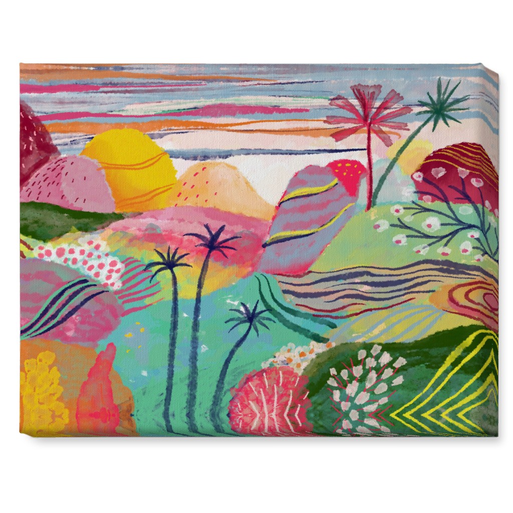 Abstract Dreamy Hills - Vibrant Wall Art, No Frame, Single piece, Canvas, 16x20, Multicolor