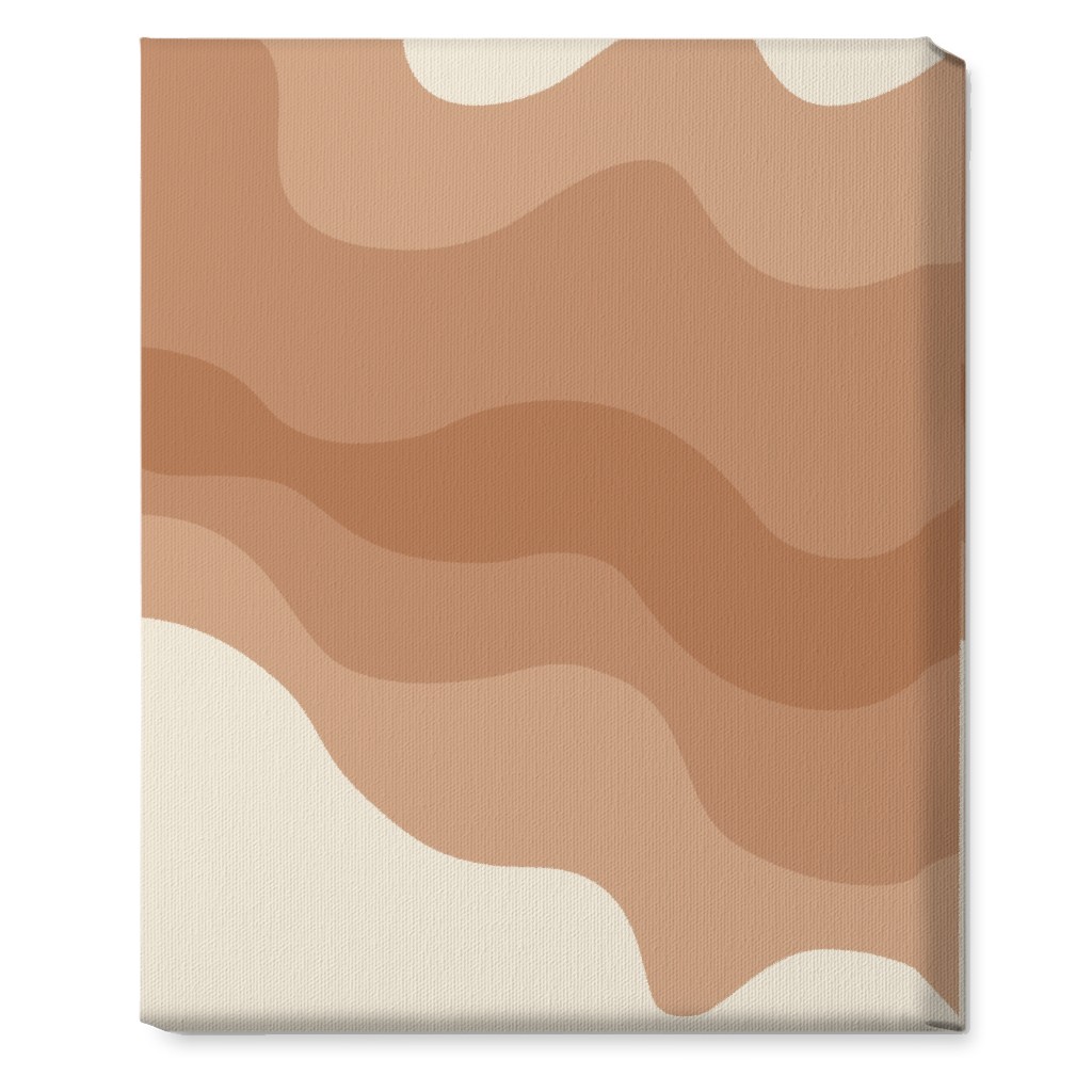Retro Abstract Waves Wall Art, No Frame, Single piece, Canvas, 16x20, Orange, Desert Rose