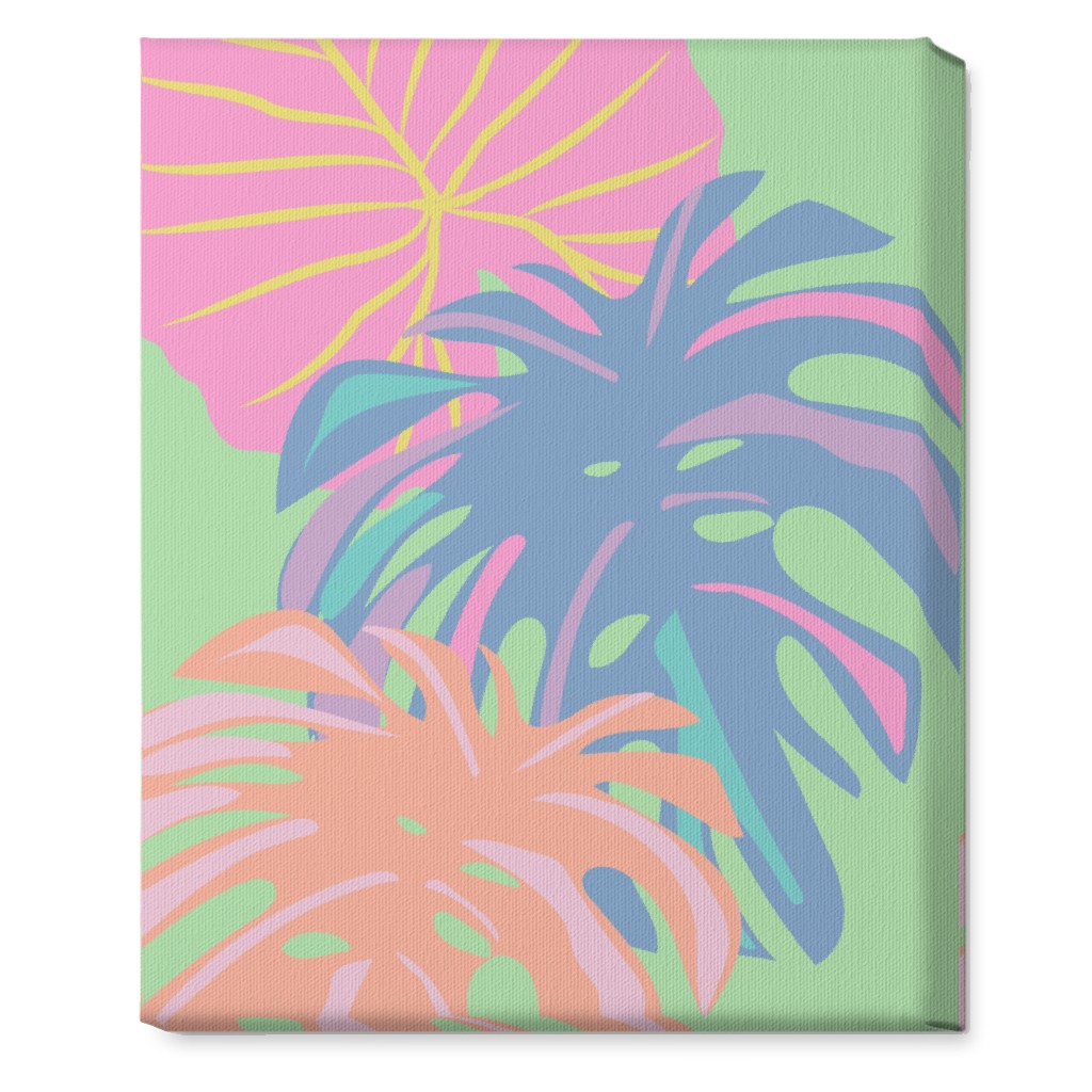 Bold Tropical Leaves - Multi Wall Art, No Frame, Single piece, Canvas, 16x20, Multicolor