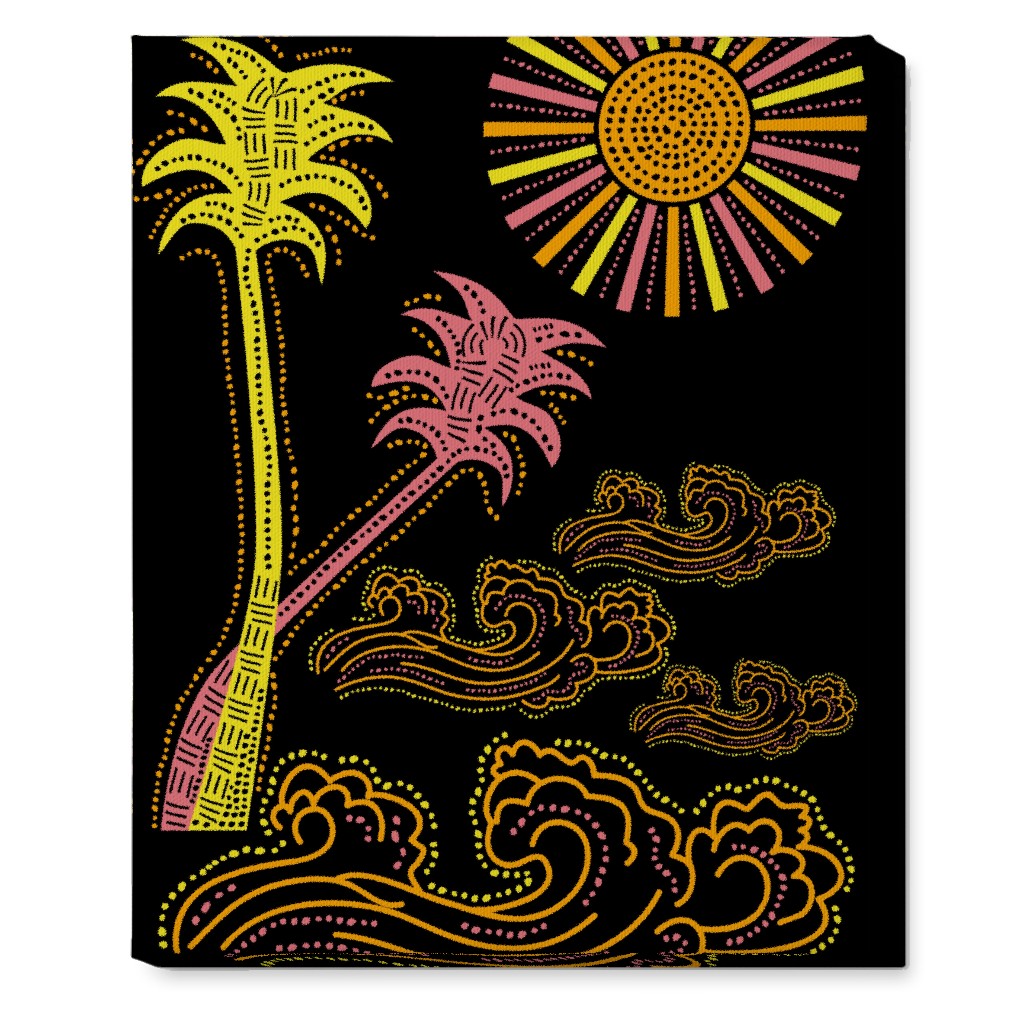 Optimistic Sunny Tropical Summer Art Wall Art, No Frame, Single piece, Canvas, 16x20, Multicolor