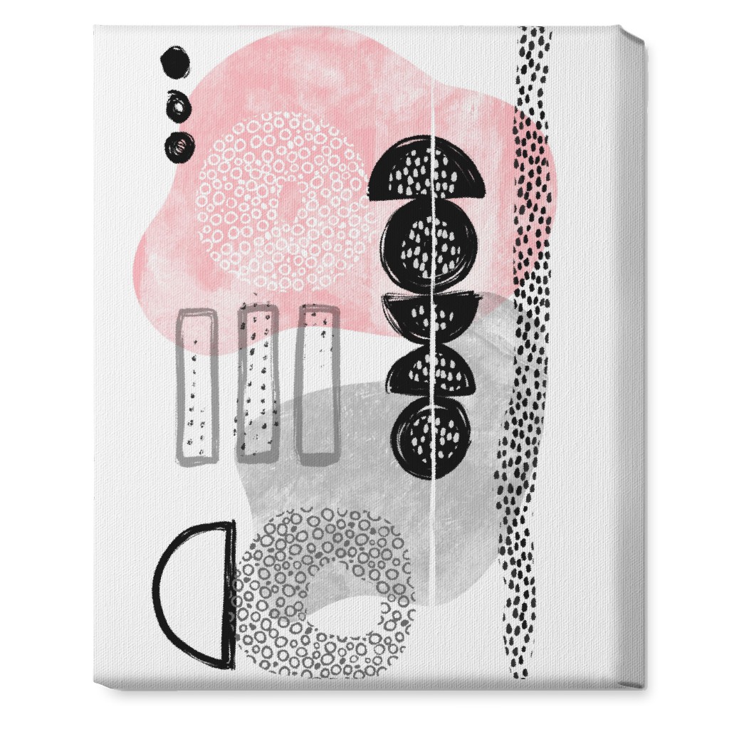 Feminene Abstract - Gray and Pink Wall Art, No Frame, Single piece, Canvas, 16x20, Pink