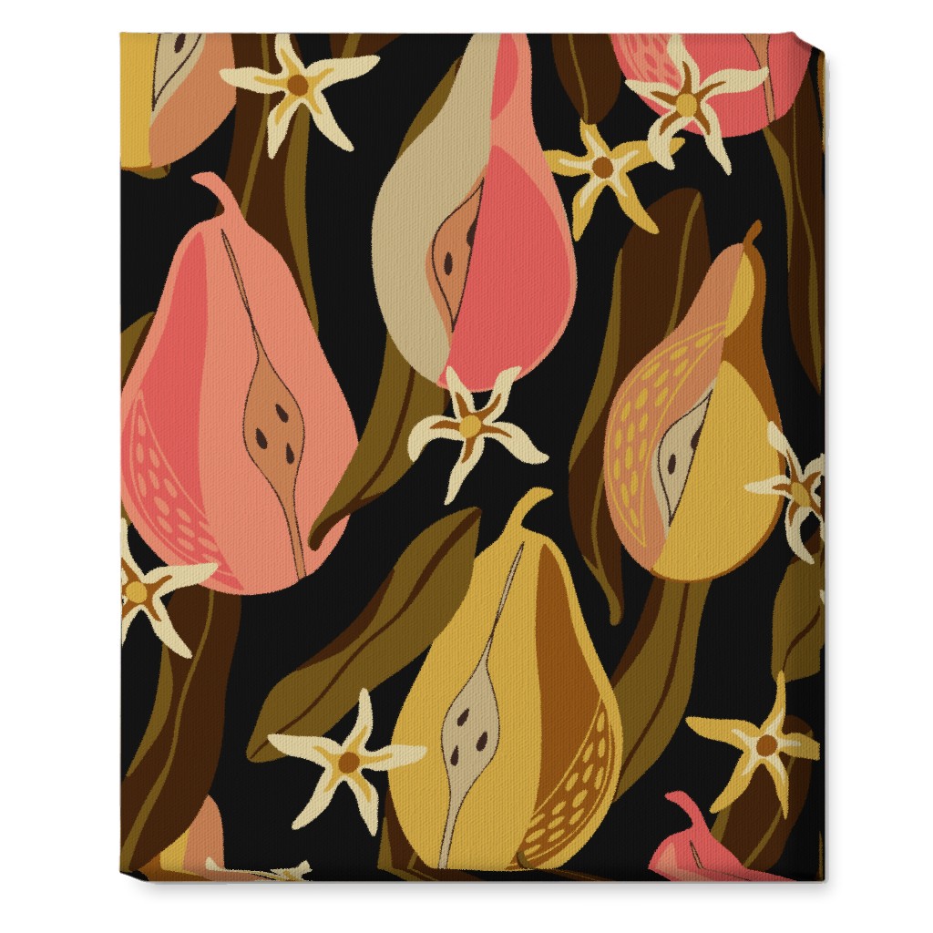 Minimal Pears Portrait - Multi Wall Art, No Frame, Single piece, Canvas, 16x20, Pink, Bright Pink