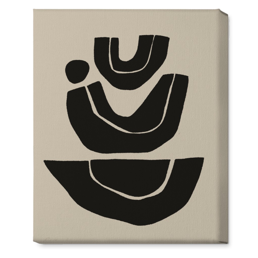 Geometric Abstract Stack Iii Wall Art, No Frame, Single piece, Canvas, 16x20, Black, Charcoal