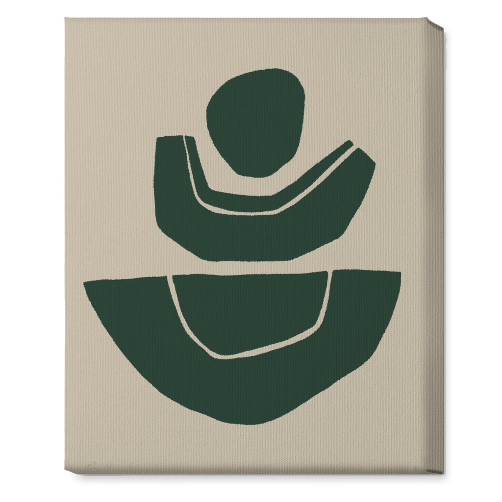 Geometric Abstract Stack Ii Wall Art, No Frame, Single piece, Canvas, 16x20, Green, Seaweed