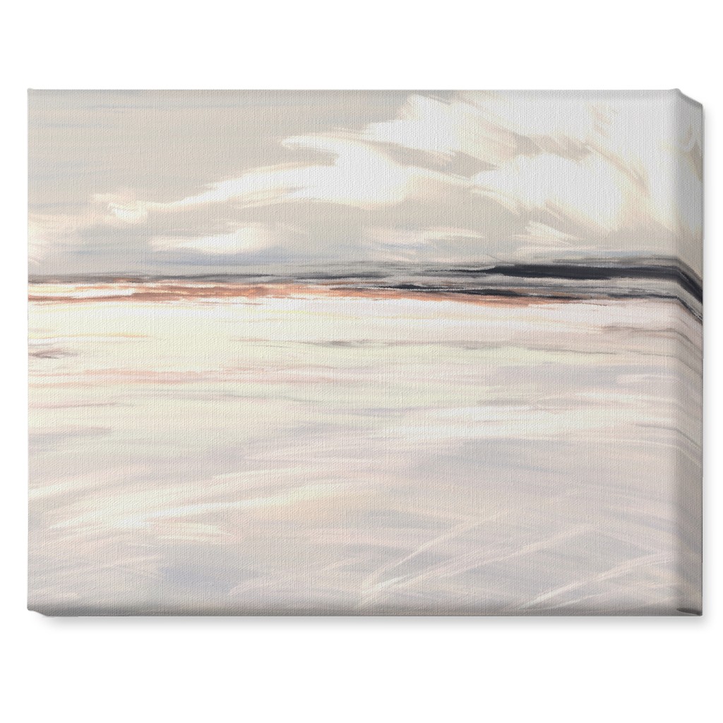 Ocean Sunset Seascape - Neutral Wall Art, No Frame, Single piece, Canvas, 16x20, Blue
