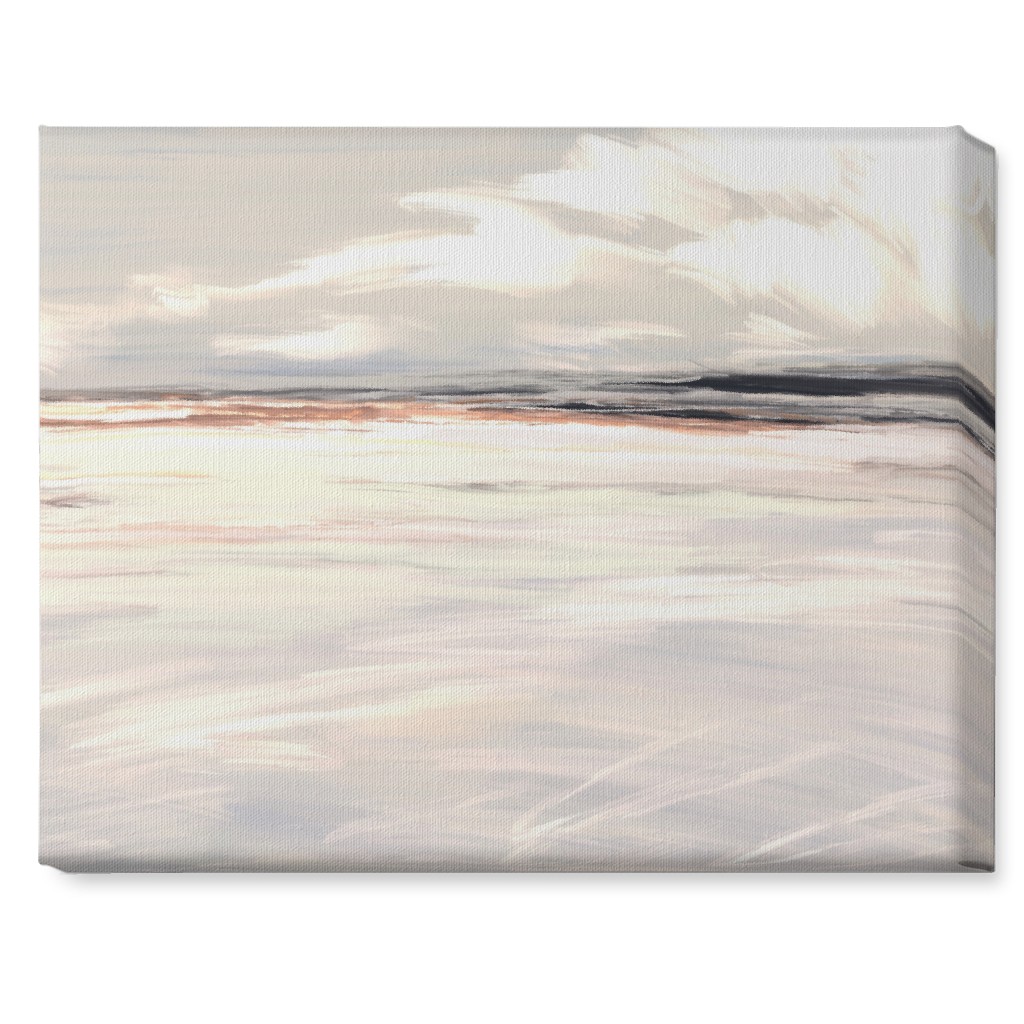 Ocean Sunset Seascape - Neutral Wall Art, No Frame, Single piece, Canvas, 16x20, Blue, True Blue