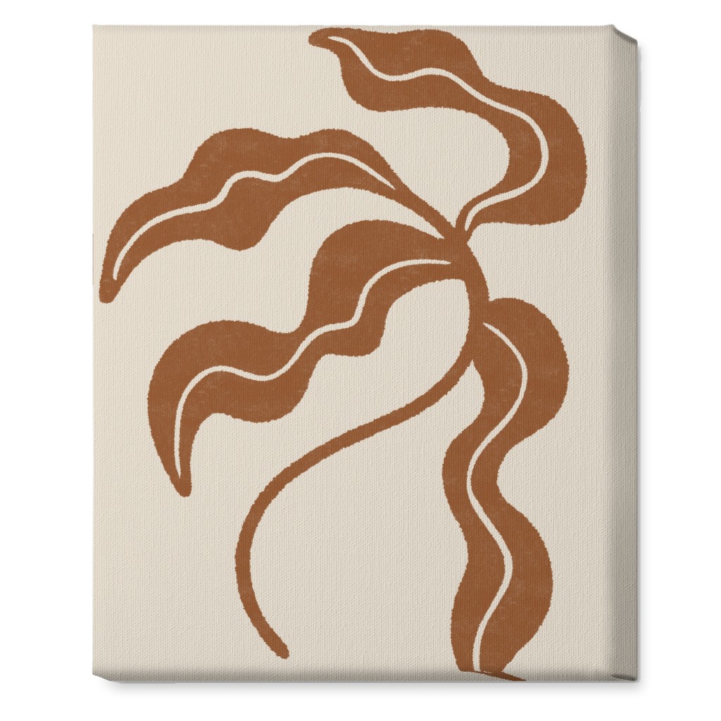 Minimalist Foliage - Neutral Wall Art, No Frame, Single piece, Canvas, 16x20, Beige