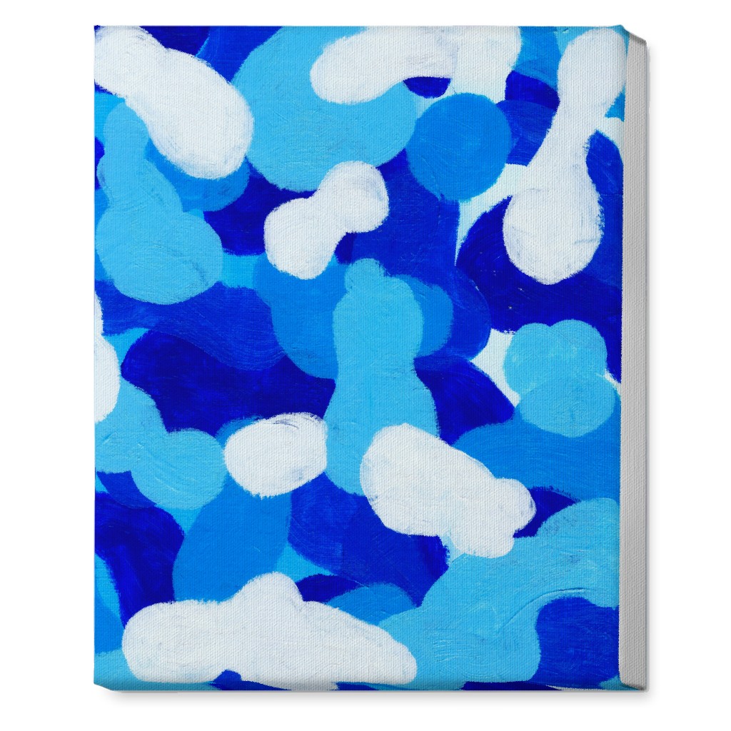 Abstract Cloud - Blue Wall Art, No Frame, Single piece, Canvas, 16x20, Blue