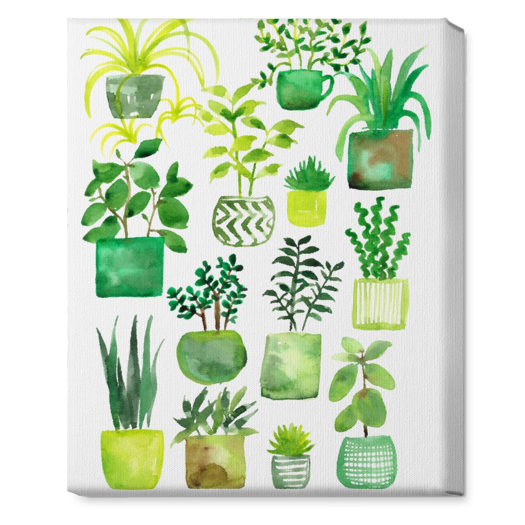 House Plants - Green Wall Art, No Frame, Single piece, Canvas, 16x20, Green
