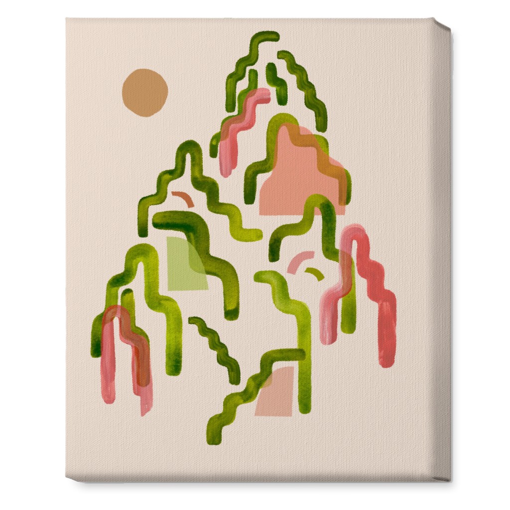 Forest Watercolor Green and Pink Wall Art Shutterfly