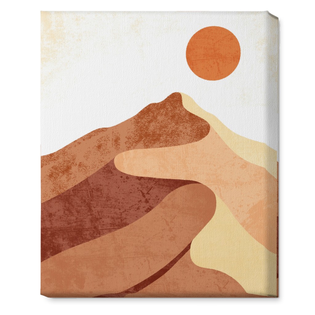 Desert Landscape - Earthy Warm Tones Wall Art, No Frame, Single piece, Canvas, 16x20, Orange