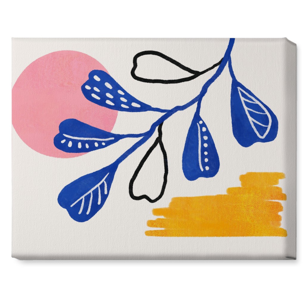 Moonlight and Leaves Wall Art, No Frame, Single piece, Canvas, 16x20, Multicolor