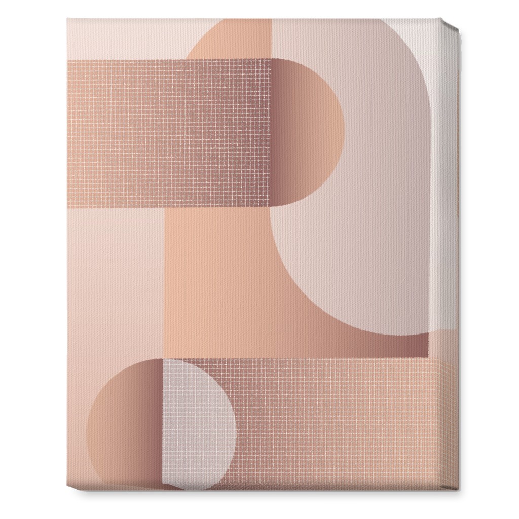 Geometric Arches - Neutral Wall Art, No Frame, Single piece, Canvas, 16x20, Pink, Bright Pink