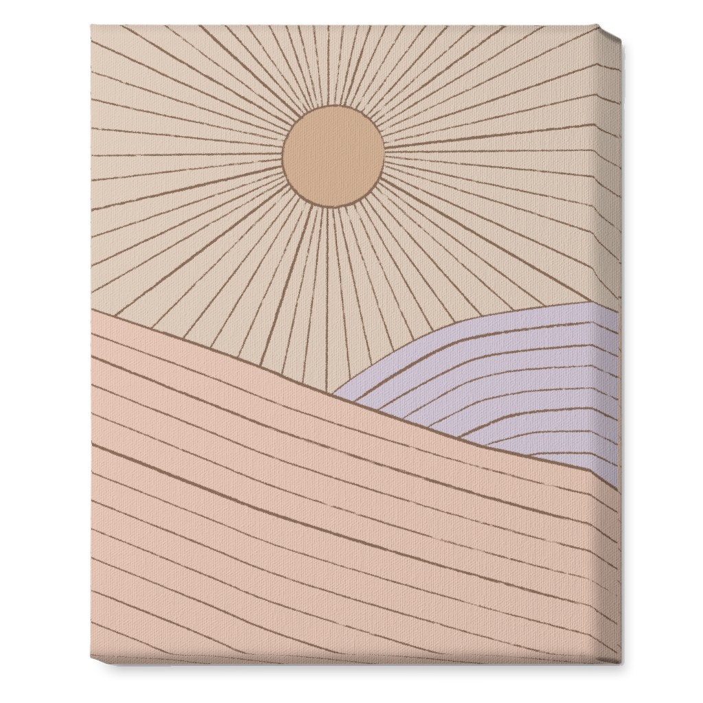 Sun in the Landscape - Pink Wall Art, No Frame, Single piece, Canvas, 16x20, Pink, Bright Pink