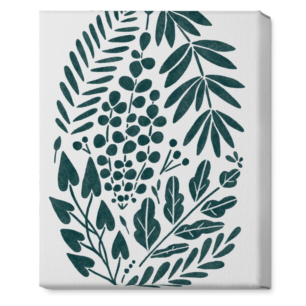 Botanical Composition Wall Art, No Frame, Single piece, Canvas, 16x20, Green