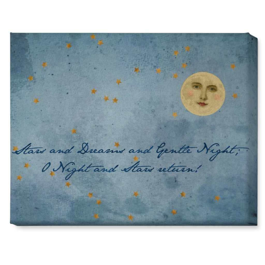 O Night - Blue Wall Art, No Frame, Single piece, Canvas, 16x20, Blue, True Blue