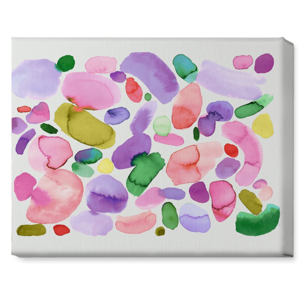 Summer Joy Watercolor Abstract - Pink Wall Art, No Frame, Single piece, Canvas, 16x20, Multicolor