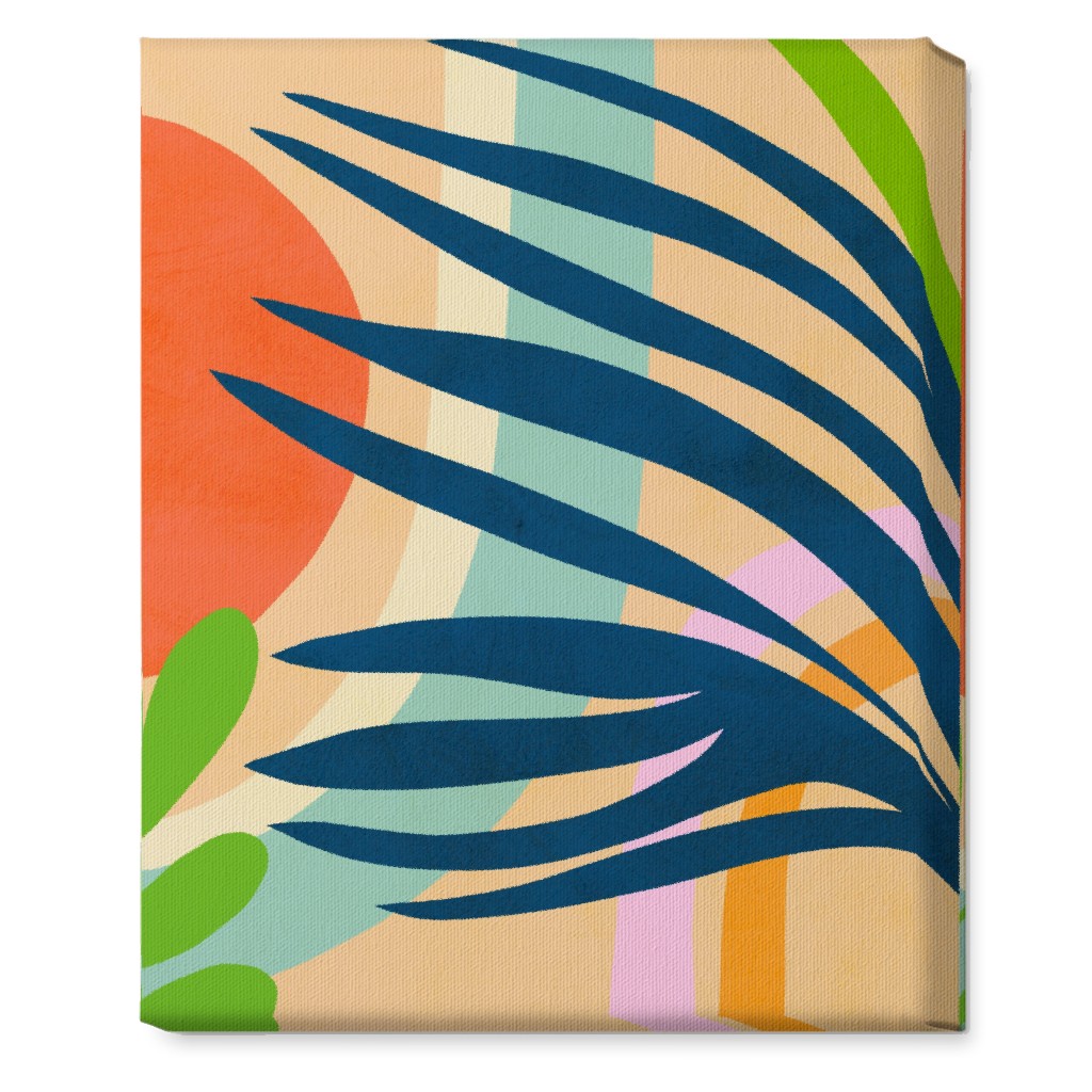 Palm, Sun and Rainbow Tropical Botanicals - Multi Wall Art, No Frame, Single piece, Canvas, 16x20, Multicolor