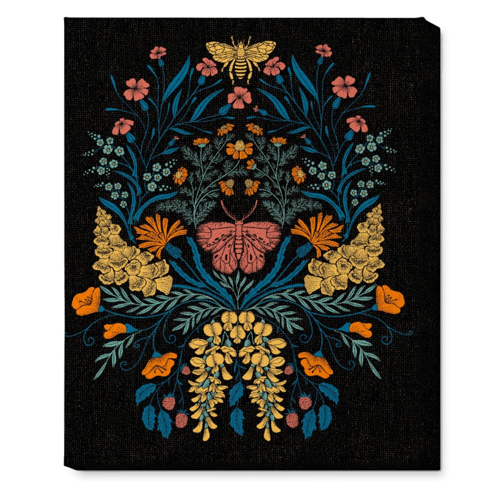 Wildflowers Wall Art, No Frame, Single piece, Canvas, 16x20, Multicolor, Coal