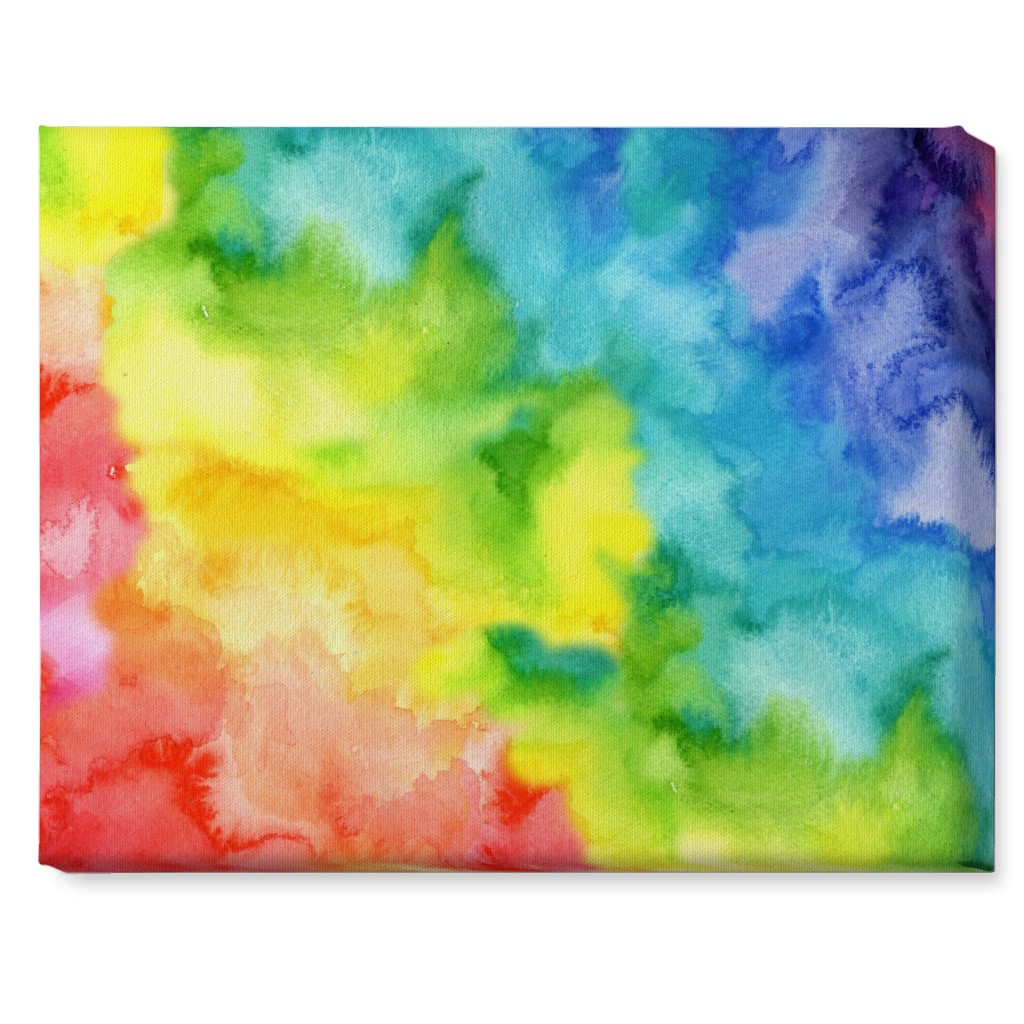 Rainbow Watercolor Wash - Multi Wall Art, No Frame, Single piece, Canvas, 16x20, Multicolor