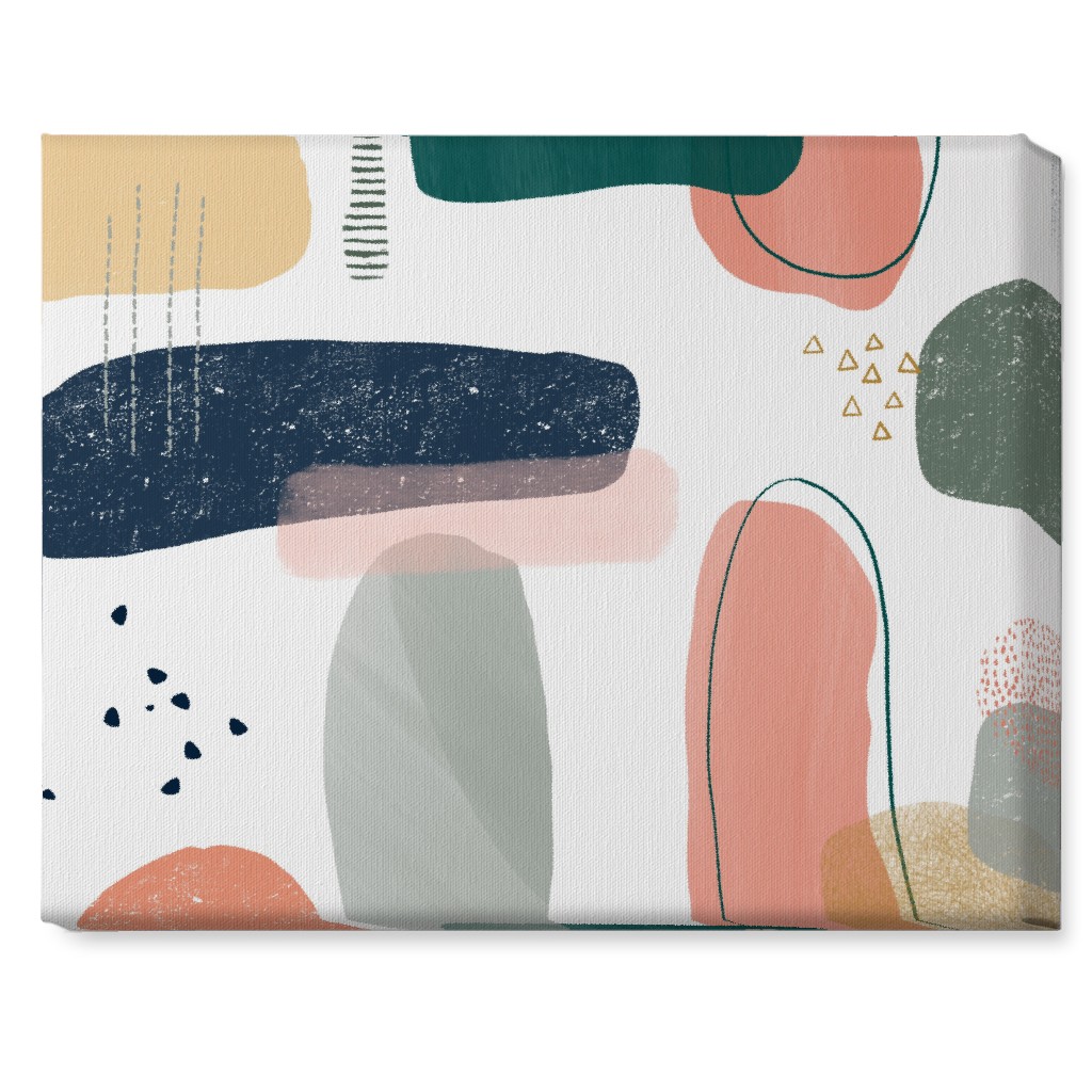 Abstract Minima - Multi on White Wall Art, No Frame, Single piece, Canvas, 16x20, Multicolor