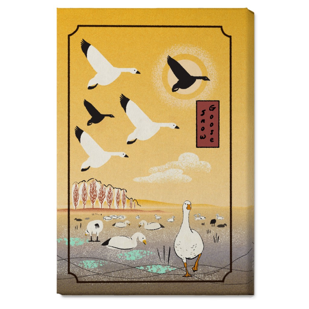 Snow Geese Wall Art, No Frame, Single piece, Canvas, 20x30, Yellow