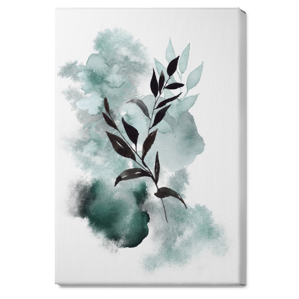 Watercolor Abstract Botanical Wall Art, No Frame, Single piece, Canvas, 20x30, Green