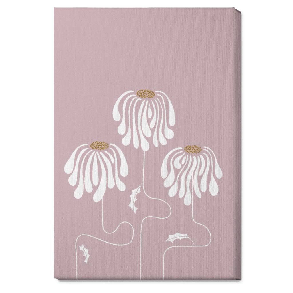 Mod Lazy Daisies Wall Art, No Frame, Single piece, Canvas, 20x30, Pink, Whisper