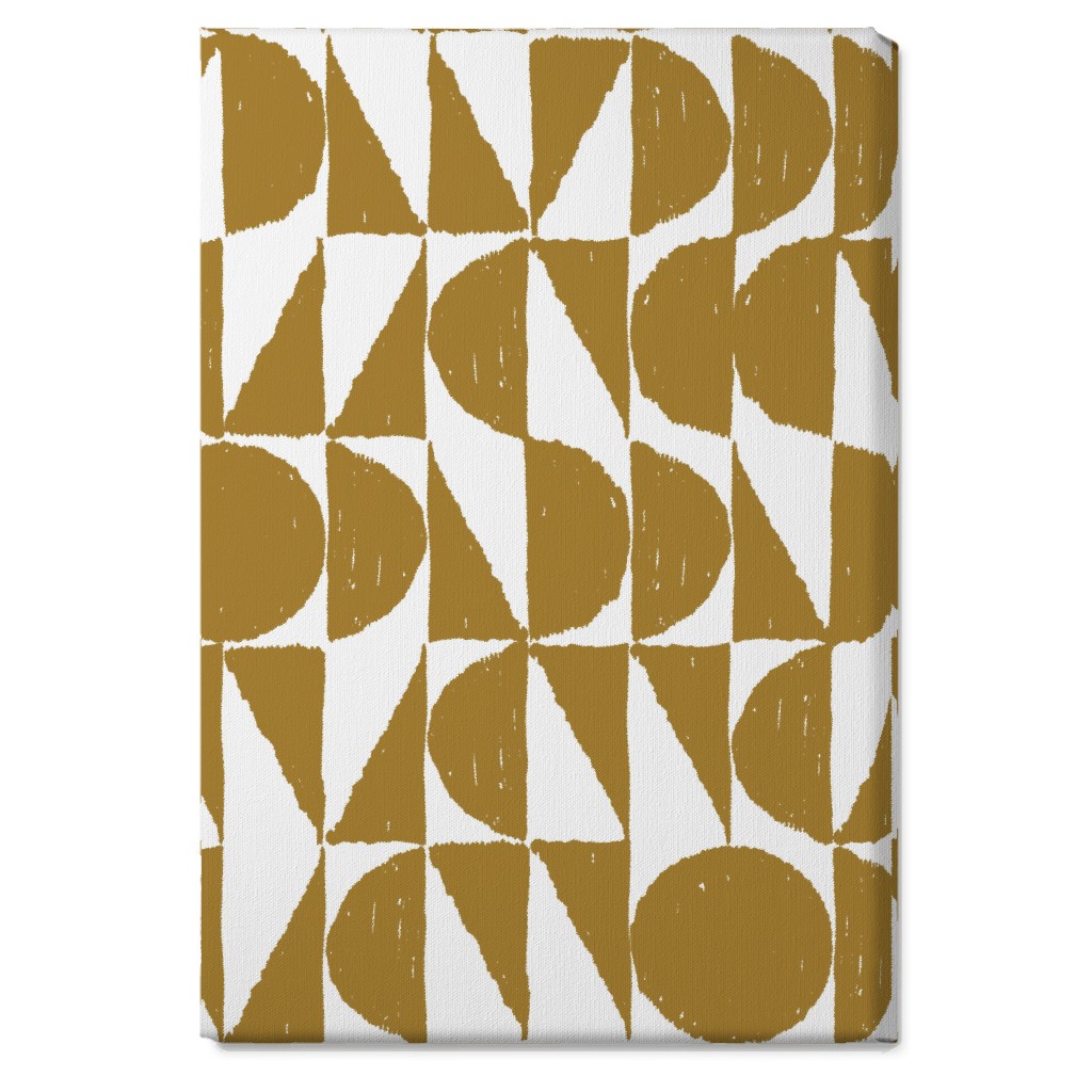 Mod Shapes Wall Art, No Frame, Single piece, Canvas, 20x30, Yellow, Golden