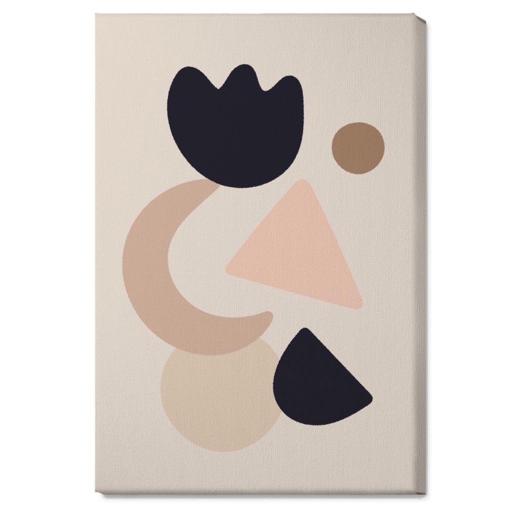 Abstract Shape Collage - Neutral Wall Art, No Frame, Single piece, Canvas, 20x30, Beige