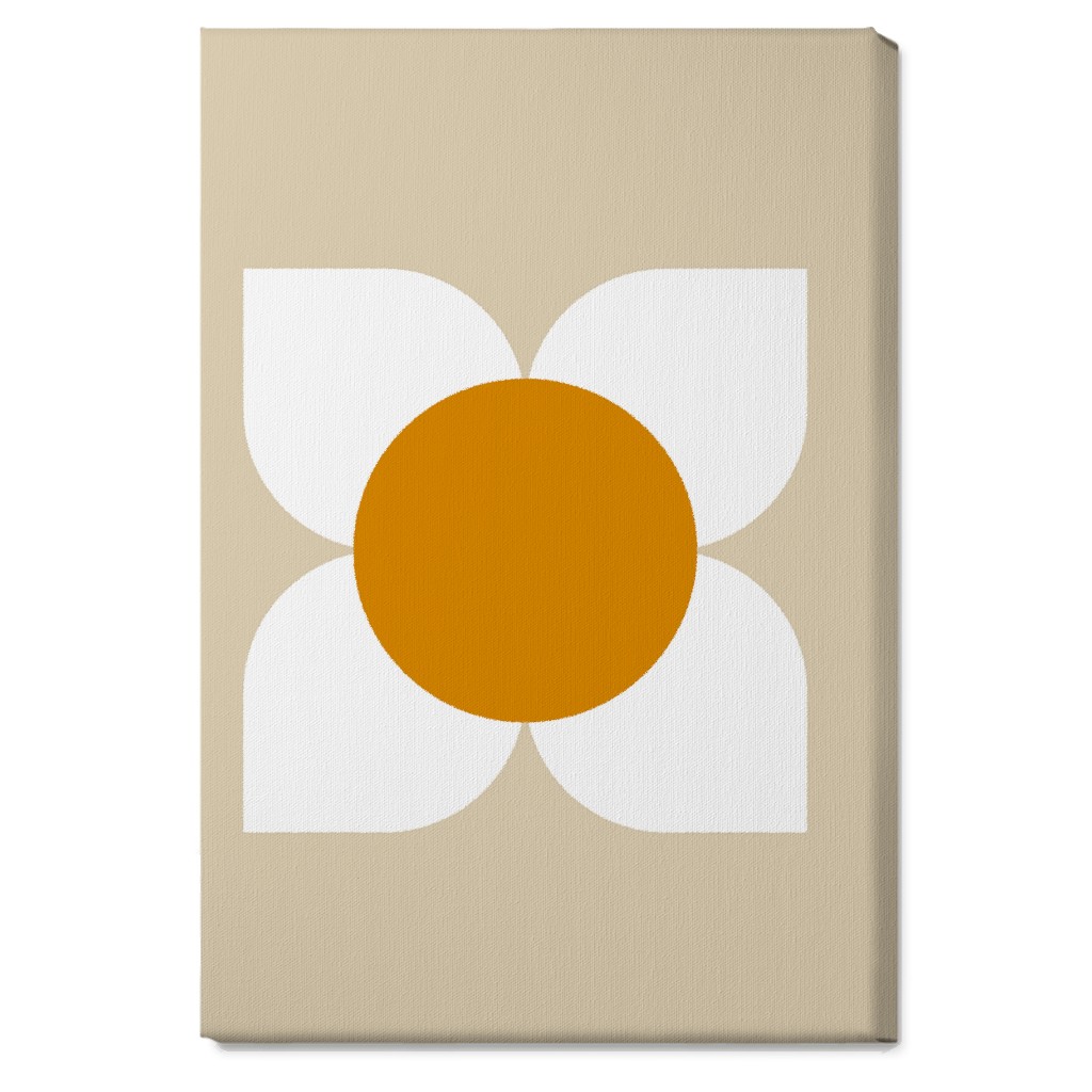 Bold Flower - Beige Wall Art, No Frame, Single piece, Canvas, 20x30, Beige, Pearl